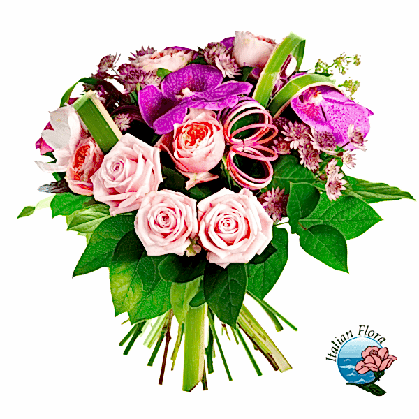 Bouquet of mixed pink flowers