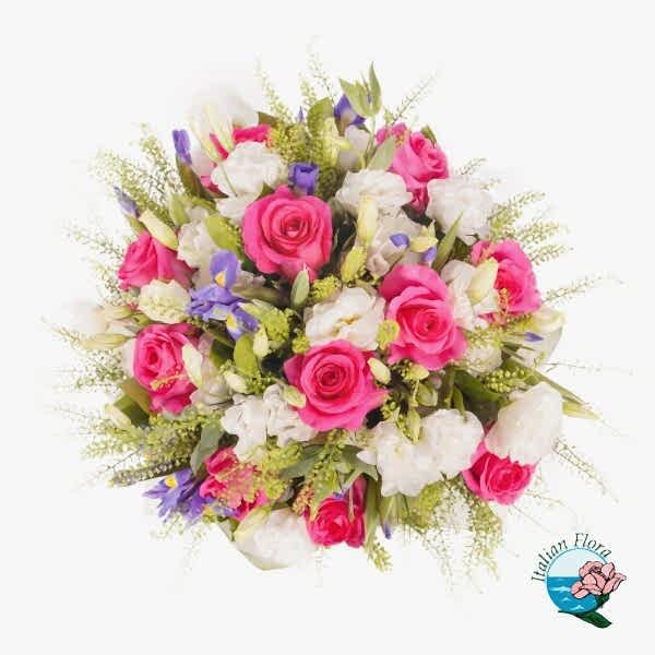 pink and white christmas bouquet