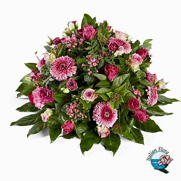 pink funeral arrangement