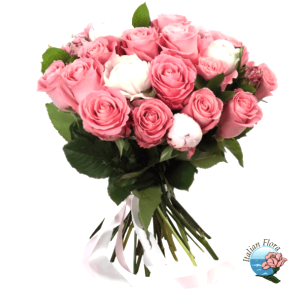 White and pink roses