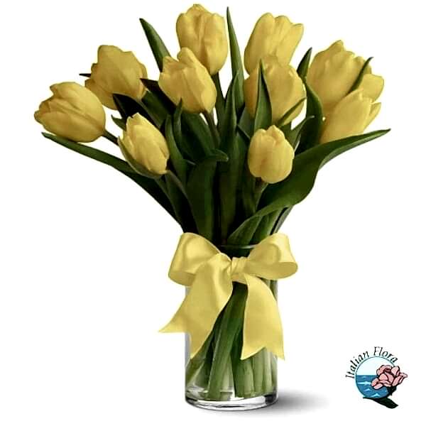 Bouquet of yellow tulips