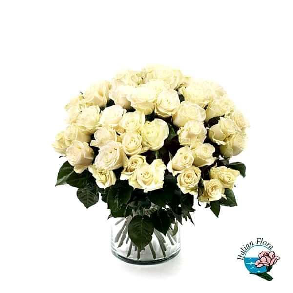 Bouquet of 50 white roses